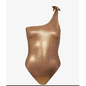 Sara Cristina Nerea one shoulder one piece gold